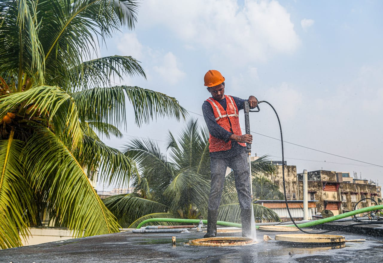 Worker Cleaning